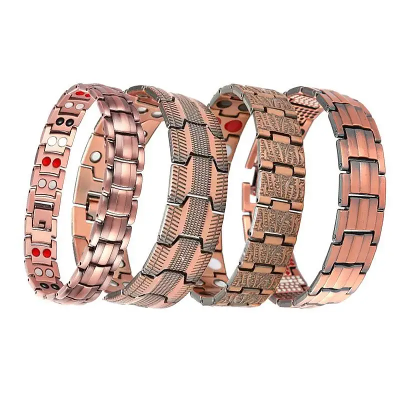 Magnetic Health Copper Plated Link Bracelet Energy Germanium Jewelry for Men Father's Day Gift Durable