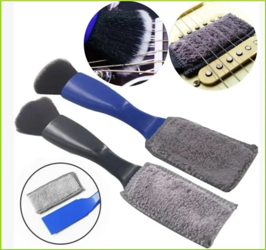 Double-Headed Guitar Cleaning Brush - Dust Brush for Guitar Care String & Fretboard Musical Instrument Care Tool