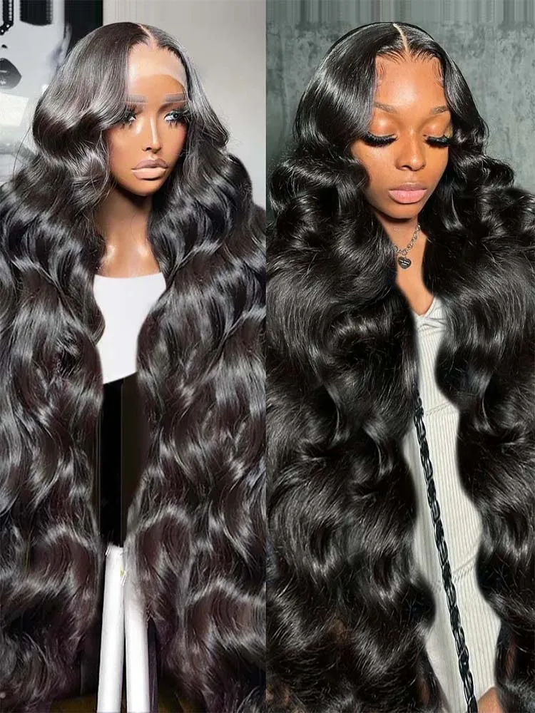 30 34Inch Body Wave 13x6 Lace Frontal Human Hair Wigs Brazilian 13x4 Transparent Lace Front Wig For Women Loose Wavy Remy Hair