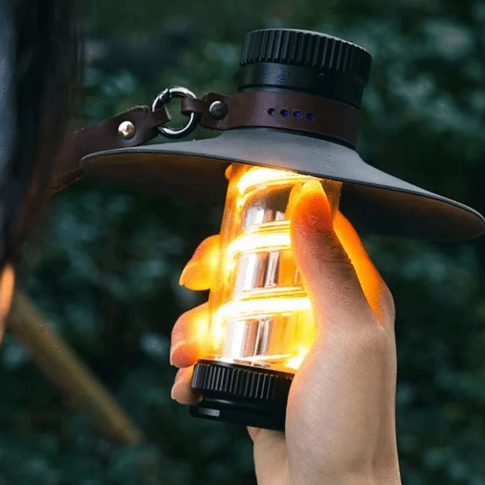 USB Chargeable LED Camping Lights Waterproof Stepless Dimming Portable Flashlight IP4X Rated Soft Light Rechargeable Lantern