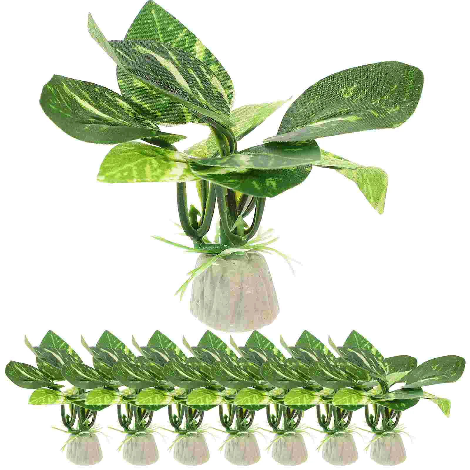 

10 Pcs Artificial Plant Decoration Fish Tank Aquarium Fake Decorations Plants Planta Ornaments For Grass Small