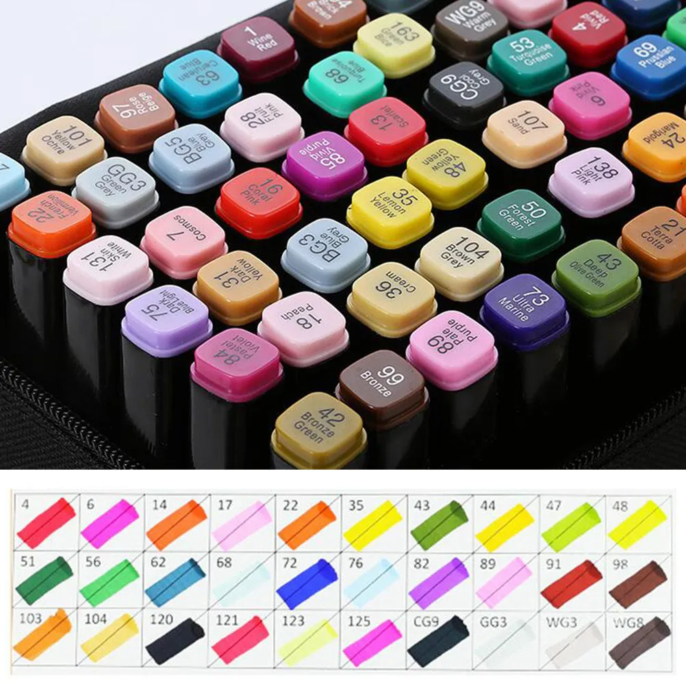 

1Set 30 Colors Color Marker Pens Professional Dual Tip Sketch Drawing Pens for Rubber Stamping Architectural Design Painting