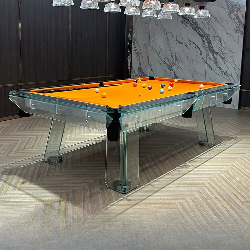 American Billiard Table Household Chinese Black Eight Standard Billiard Table Tempered Glass Villa High-end Billiard Table