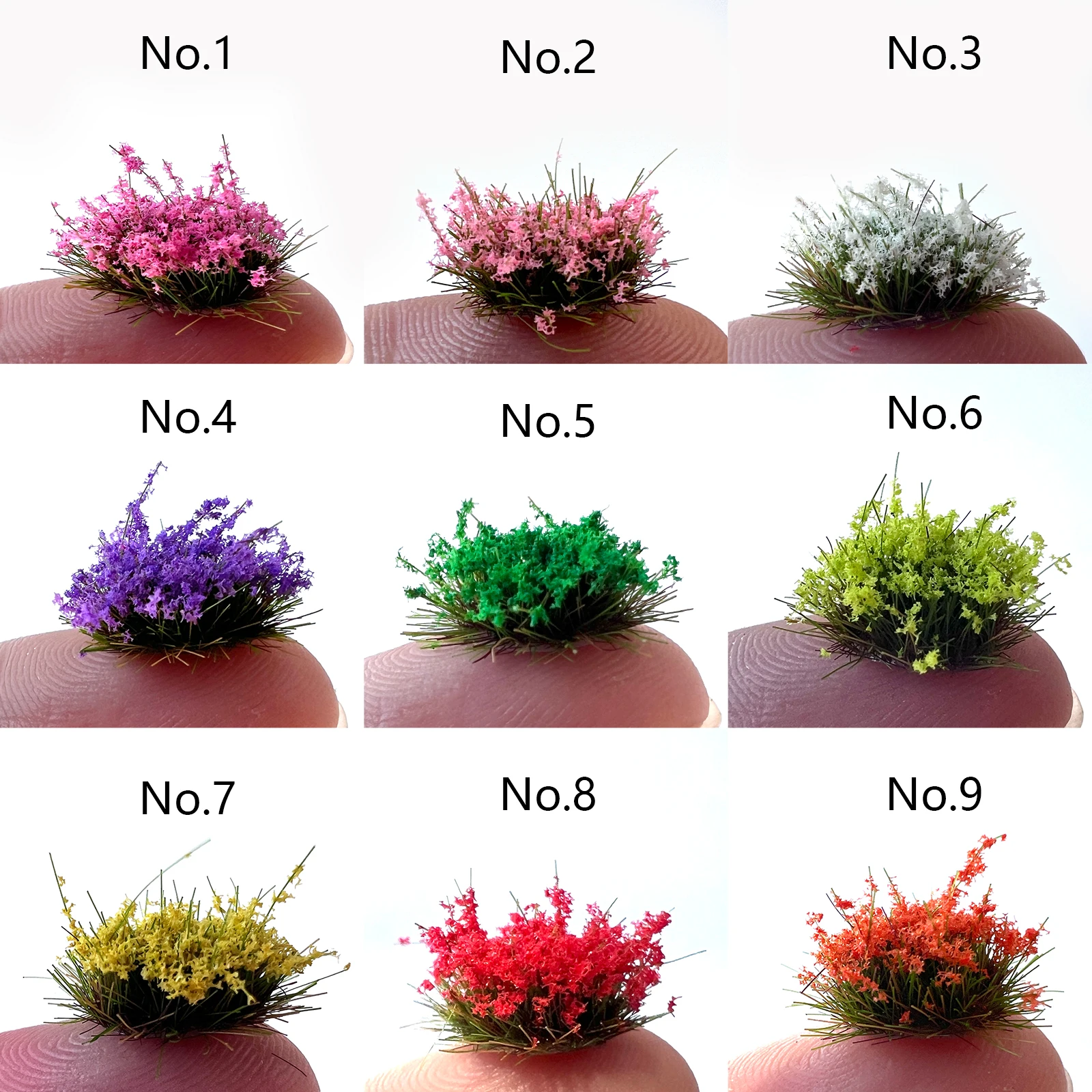 32 Buah Kelompok Bunga Miniatur 5Mm-Aksesori Diorama DIY untuk Permainan Model Kereta Api