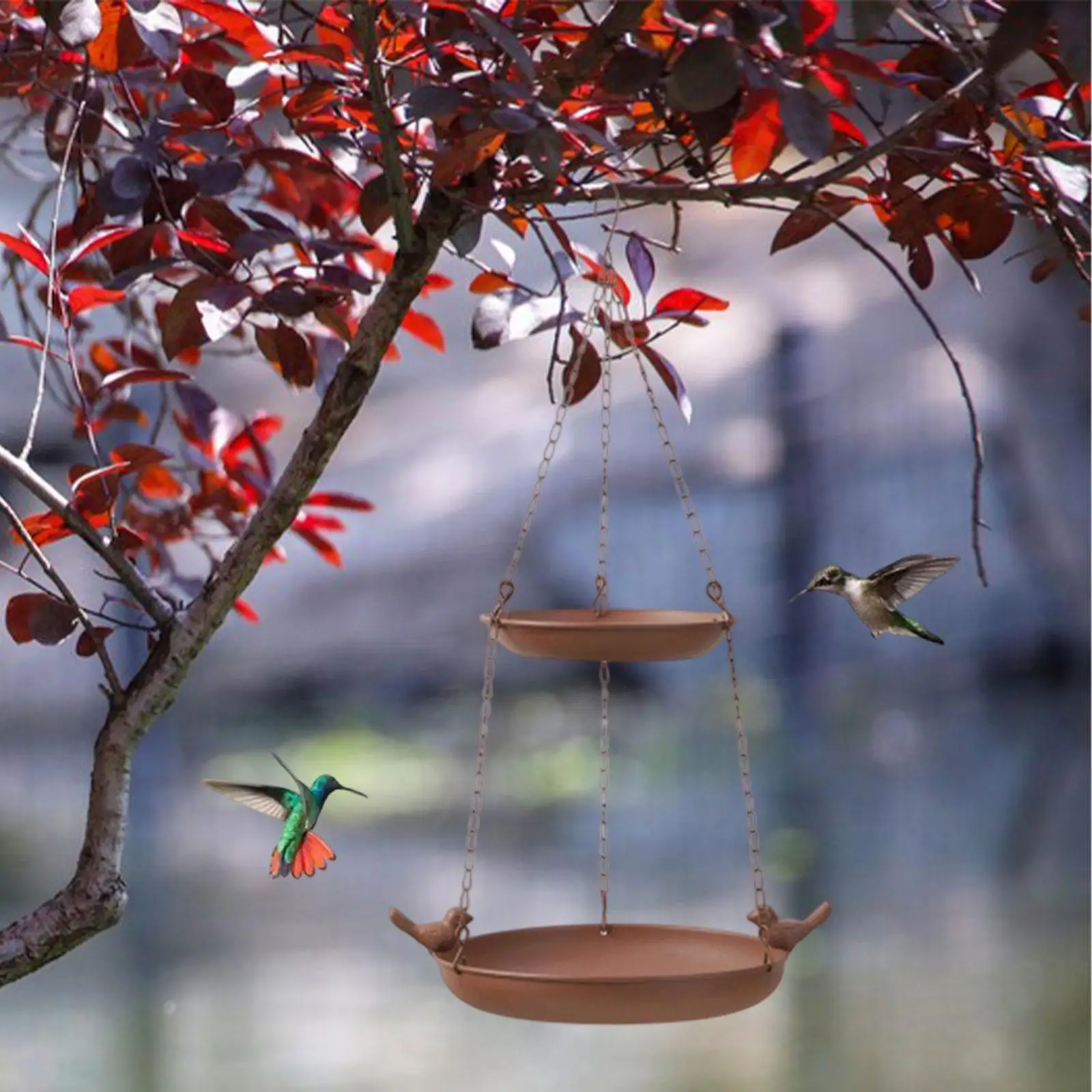 

Подвесная ванна для птиц на открытом воздухе, деревенская миска для кормления птиц для газона, патио, прихожей