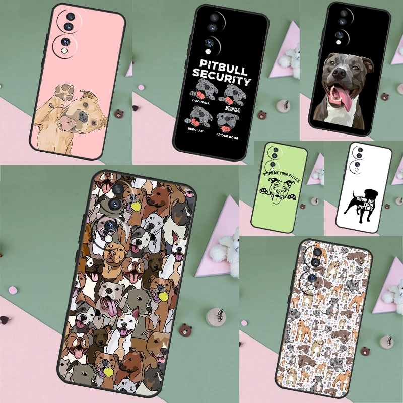 Funda para Honor Magic 7 5 6 8 Lite Honor 400 200 Pro 50 70 90 X8c X9a X9b X9c X9d Win RT con diseño de Perro Pitbull