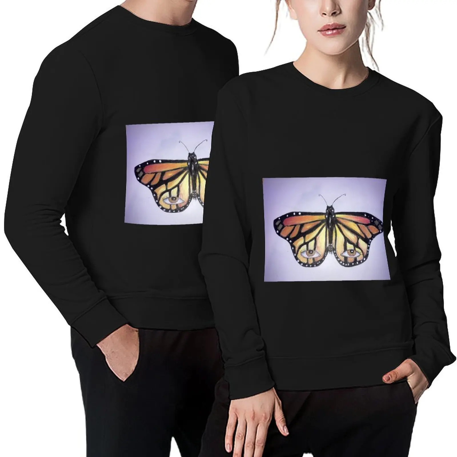 ButterflEYE بلوفر رجالي ملابس رجالية ملابس رجالي جرافيك تي شيرت رجالي من النوع الثقيل الذكور