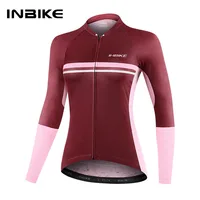 Inbike-Camiseta de ciclismo para mujer, ropa de lana cálida de manga larga para primavera y otoño, ropa deportiva para ciclismo al aire libre, ropa para bicicleta MTB