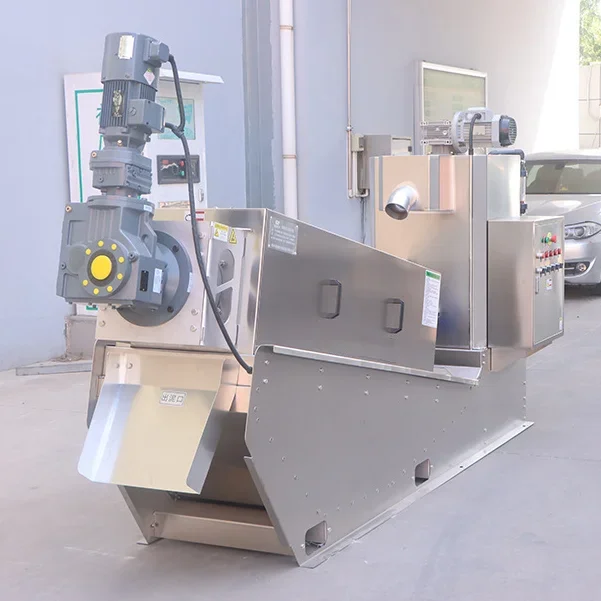 Sludge pengeringan limbah proses Multi-disc sekrup tekan padat cairan pemisah