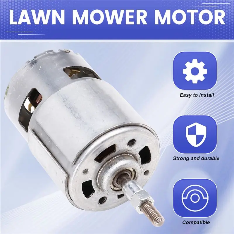 1Pc 755 DC Motor For Weed Trimmer 12V Grass Cutter Motor With Long Shaft For Efficient Weed Cutting And Trimming