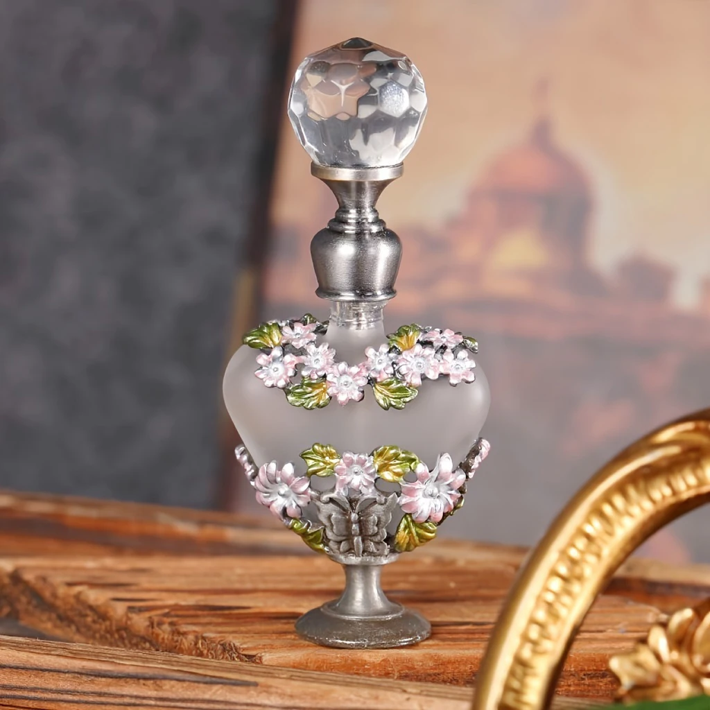 5ml Heart Metal Empty Flowers Butterfly Refillable Perfume Oil Attar Bottle Glass Container Gift Home Decor Wedding Favors58778