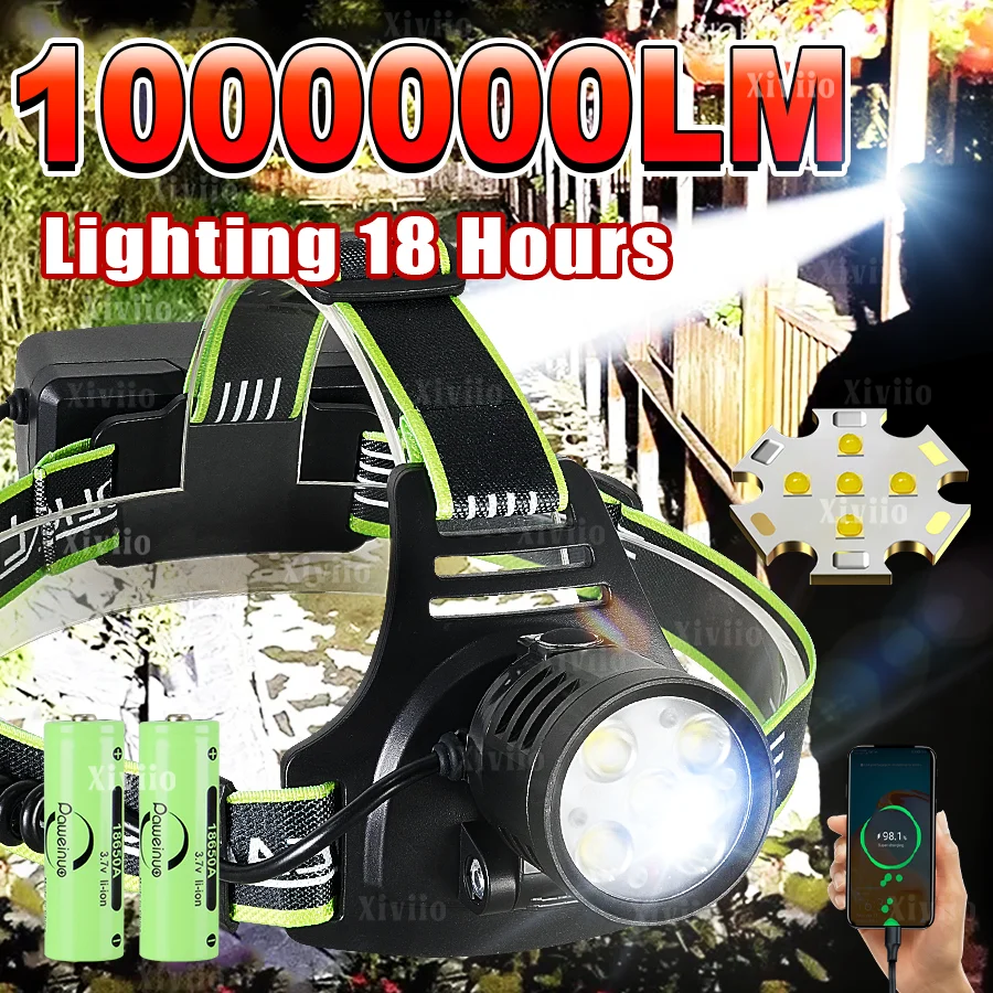 

Newest 5*LED Headlamp Powerful Strong Light Headlight USB Rechargeable Outdoor Head Flashlight Tactical Head Torch Fishing Work