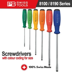 PB SWISS-SwissGrip Screwdrivers for Slotted Screws Muti-color With Color Coded by Handle Size 8100 / 8190 Series