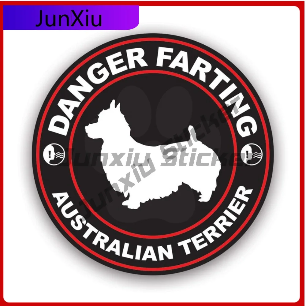 

Danger Farting Australian Terrier Sticker Waterproof Cool Bumper Waterproof Vinyl Decal For Mobile Phones Fun Protection