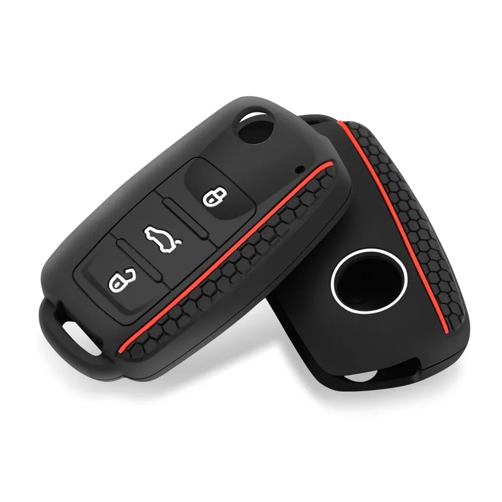 

Silicone Car Key Case Keys Full Cover Protection Shell Bag for VW Volkswagen Polo Tiguan Passat Golf Jetta Lavida Skoda Octavia