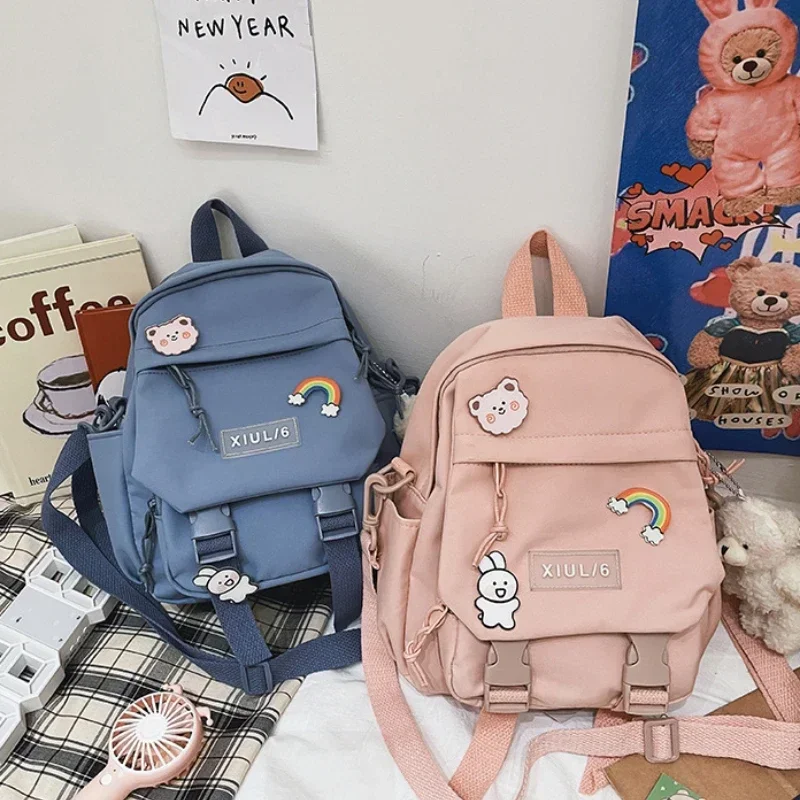 Mały plecak kobiety śliczne wielofunkcyjne podwójne zastosowanie torby szkolne dla nastoletnich dziewcząt Student Kawaii Mini plecaki podróżne Ruckpack