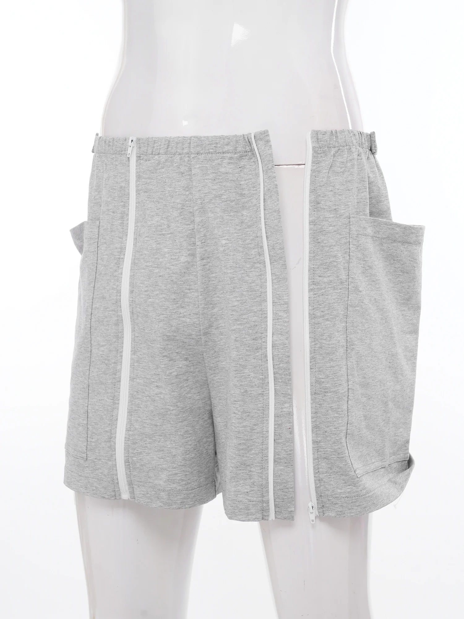 Men Nephrostomy Bag Easy-to-wear Shorts Sides Pockets and Zipper Elastic Waistband Adaptive Underwear Urine Bag Short Pants