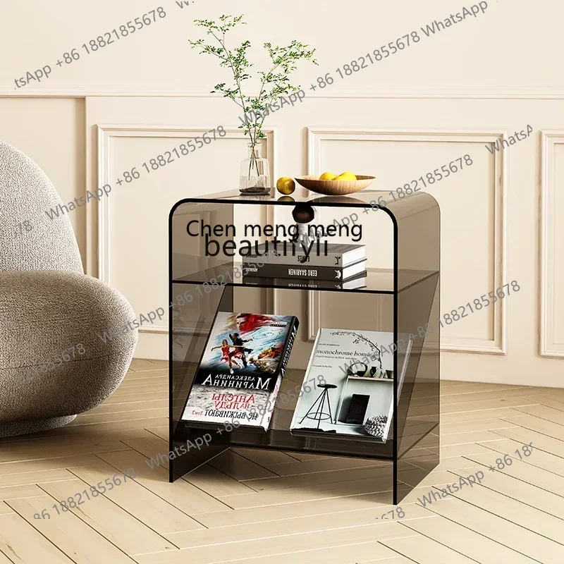 

SS ss7486 Acrylic light luxury edge few simple, modern and transparent, living room corner few creative storage bedroom bedside