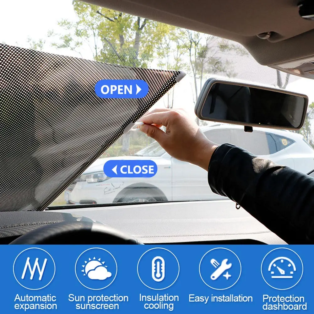 Auto Parts Windshield Retractable Curtains Car Window Sun Visors Automobiles Curtain Sun Shade Block Protector Sunshade Cover