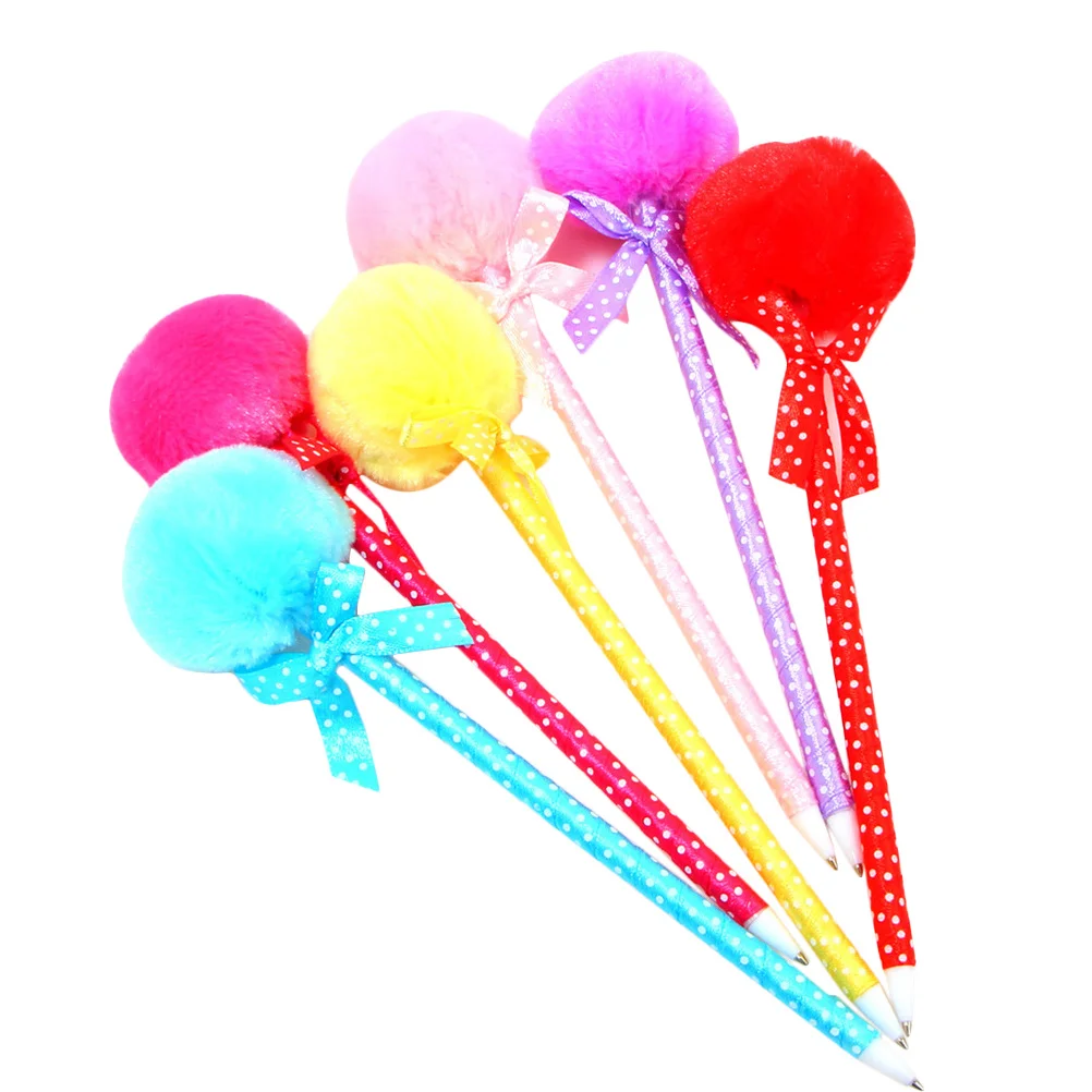 

12Pcs Ballpoint Pens Ribbon Cute Cartoon Design Gel Ink Pens Writing Drawing Supplies Ballpoint Pen Ball-Point Pen