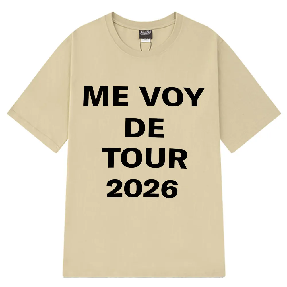 المغني Rosalia Me Voy The Tour 2026 قميص مطبوع الرجال النساء موضة تي شيرت قصير الأكمام 100% القطن المتضخم الهيب هوب تي شيرت #6