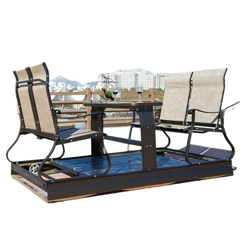 Leisure Outdoor Garden Rocking Chair Four Power with Awning Rocking Chair Swing