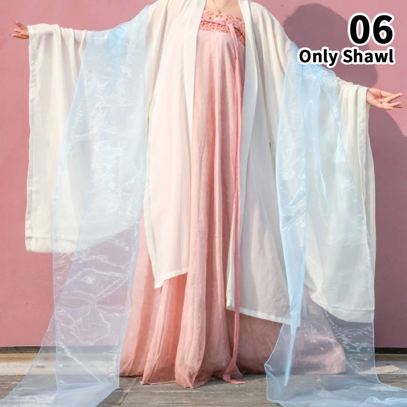 Chinese oude danskostuum 4M traditionele opera streamer Hanfu lange sjaal Dunhuang Fairy Dance podiumvoorstelling zijden lint - afbeelding 1