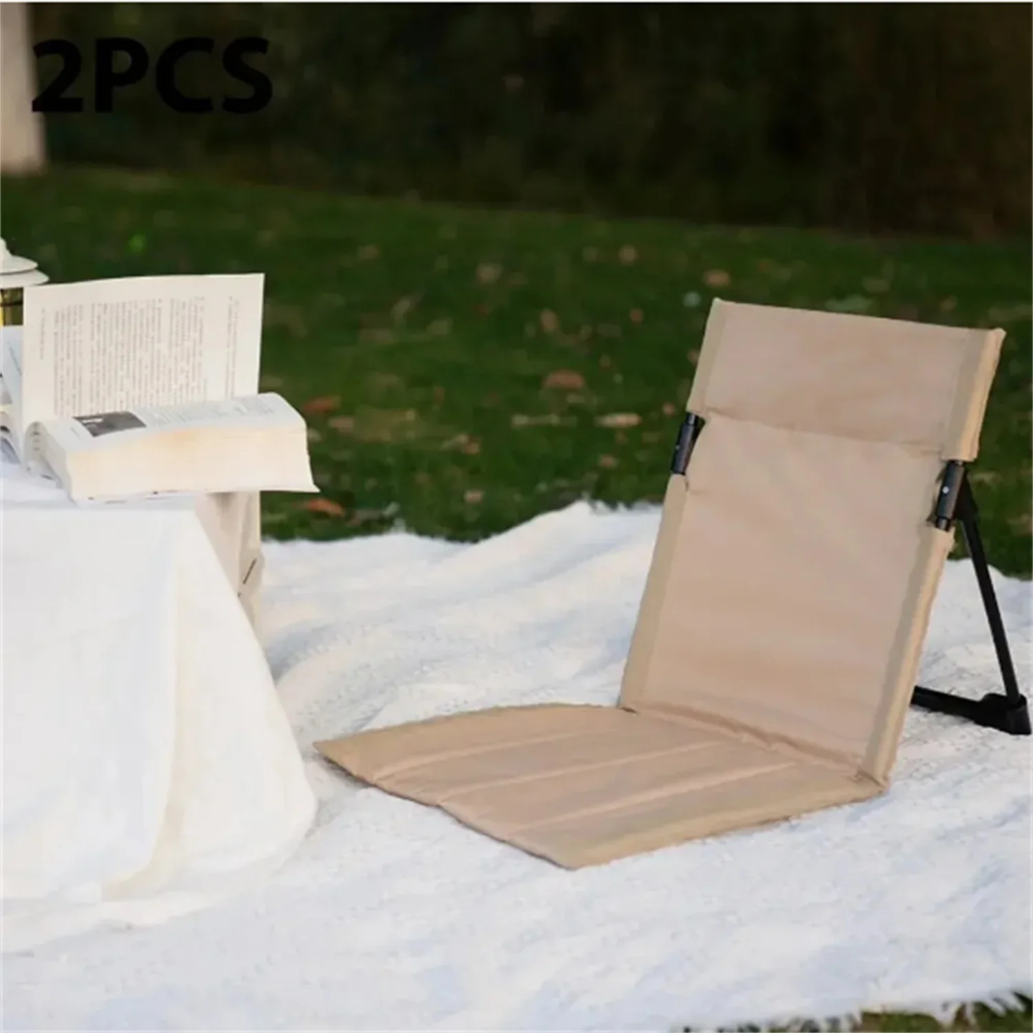 Foldable Camping Chair Outdoor Garden Park Single Lazy Chair Backrest Cushion Picnic Camping Folding Back Chair Beach Chair