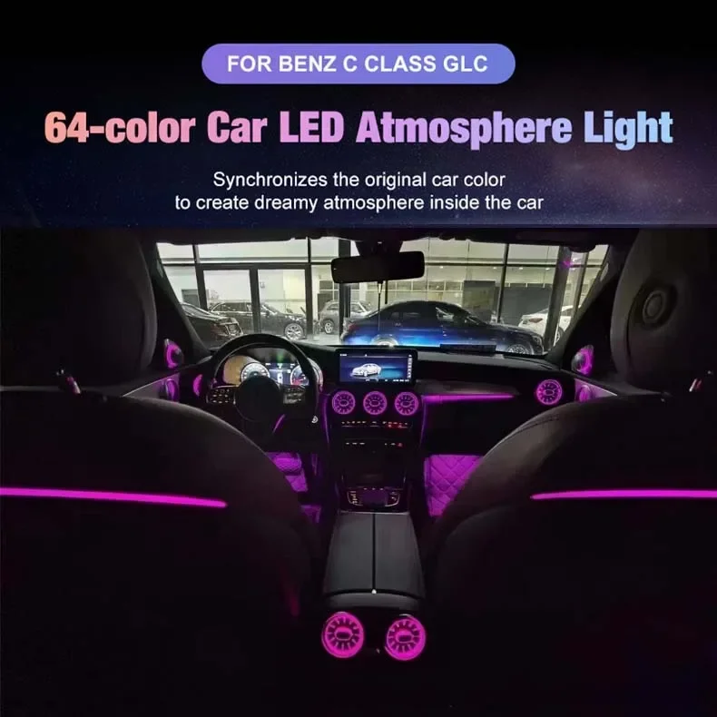 For Mercedes Benz C-class W205 GLC X253 Auto Lighting System Ambient Light Kit Car LED Styling Car Interior Ambient Lights