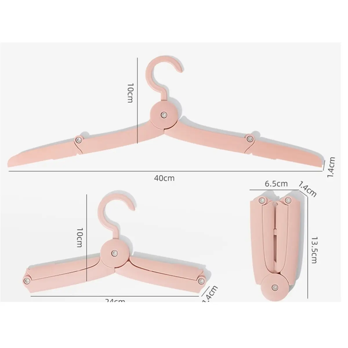 A67T NEW 8Pcs Foldable Travel Hangers Portable Non-Slip Clothes Drying Rack Light-Weight Compact for Skirts Trousers Bras Socks