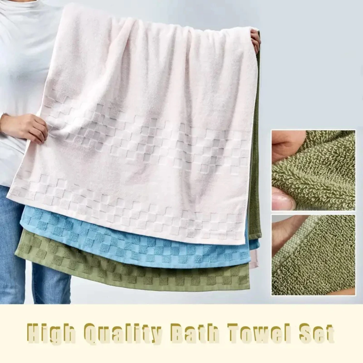 Luxurious, Premium, Ultra Soft, and Thick Cotton Bath Towel for Adults | High Absorbency Thickened Bath Towel for Ultimate Comfo