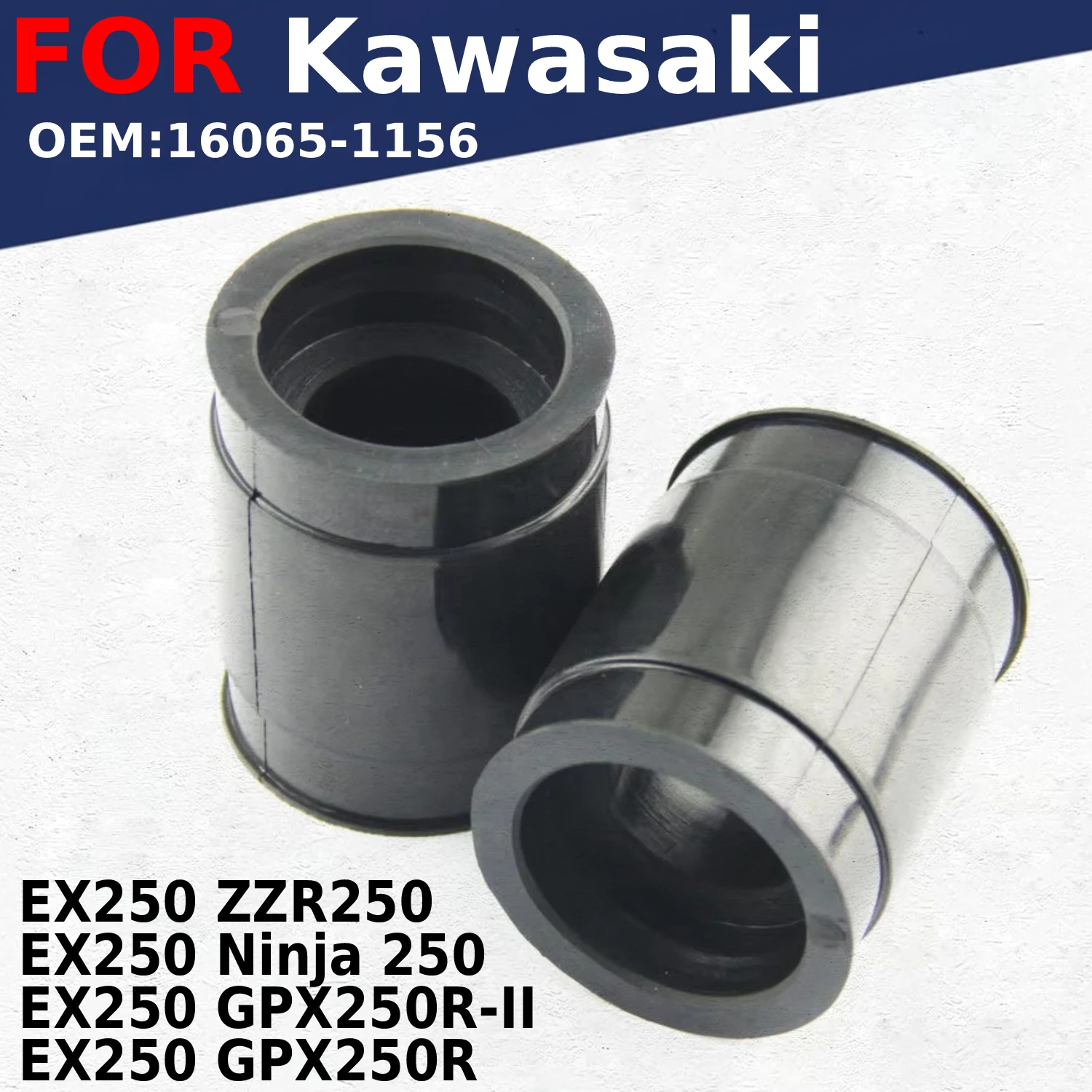 For Kawasaki Moto EX250 ZZR250 Ninja 250 GPX250R-II GPX250R 16065-1156 2pcs Motorcycle Carburetor Interface Manifold Intake Glue
