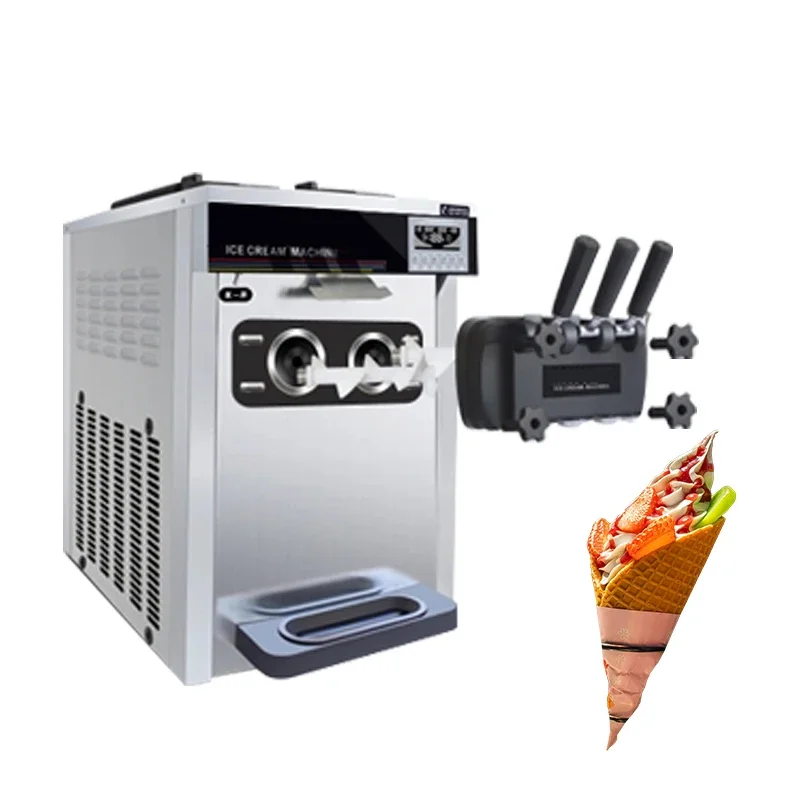 

Hot selling small tabletop three flavor soft ice cream machine soft serve ice cream making machine