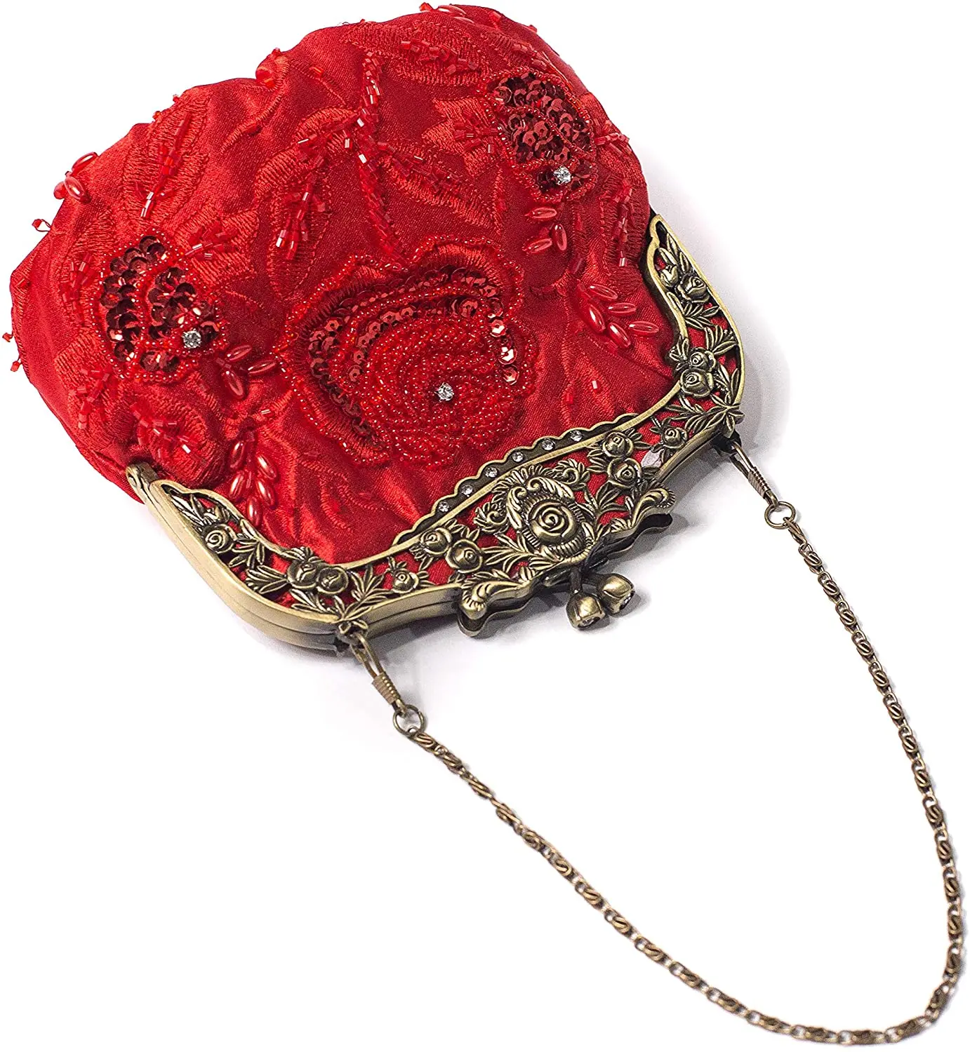 Women\'s Antique Beaded Party Clutch Vintage Rose Purse Evening Handbag make up bags wedding handbags women bags Gift Present