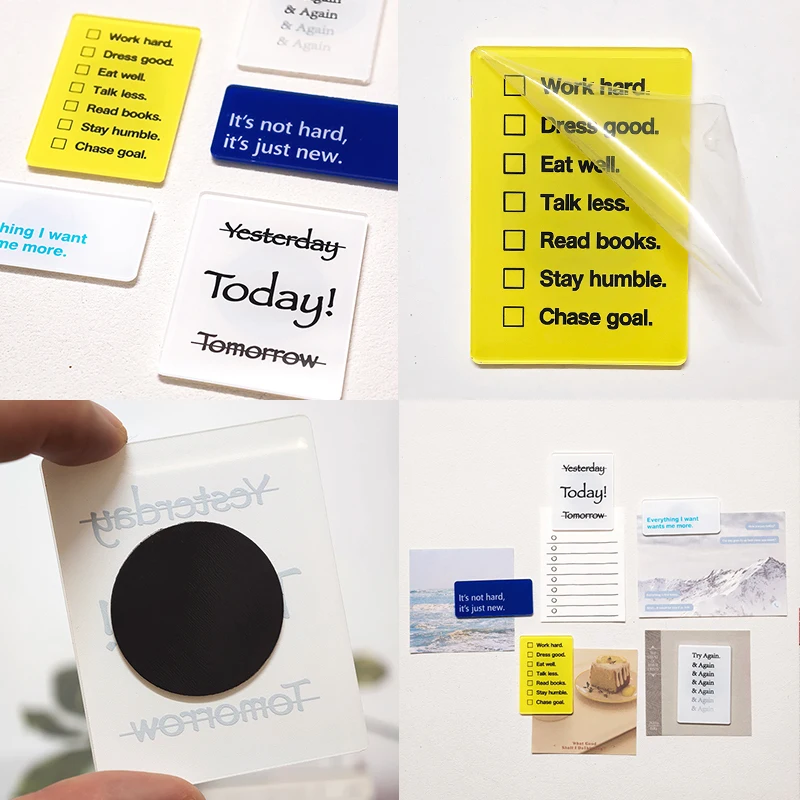 Inspirational Quote Fridge Magnets 5 Pcs Full Set Acrylic Refrigerator Magnet Bundle Positive Affirmation Home Decor Items Gift