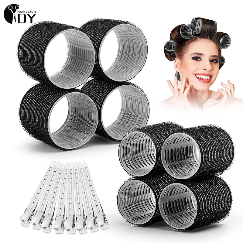 

Self Grip Hair Rollers No Heat Hair Curlers Heatless Curls Hair Bangs Volume Self-adhesive Hook & Loop DIY Hair Styling Tool