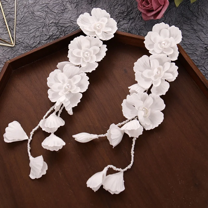 Flower Pearl Handmade Headband Hairband Tiara For Women Party Prom Bridal Wedding Hair Accessories Jewelry Band Headband Tiara