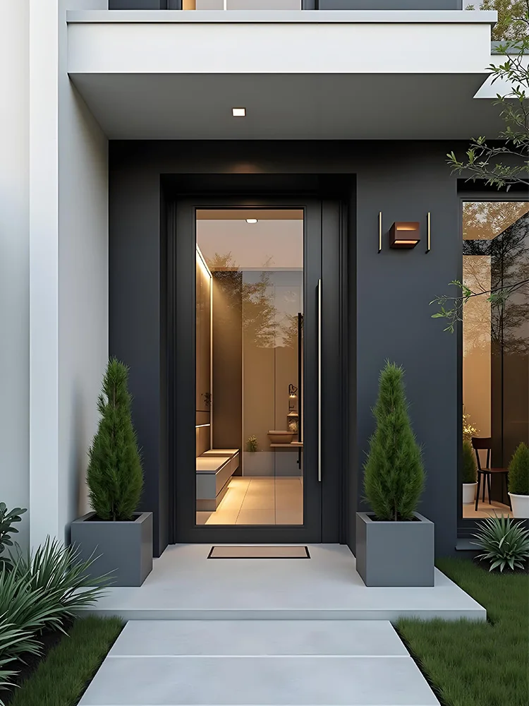 Sixinalu Entrance Door With Sidelight Povit Exterior Front Security Entry Main Swing Casement Doors Aluminum Home Decor Custom