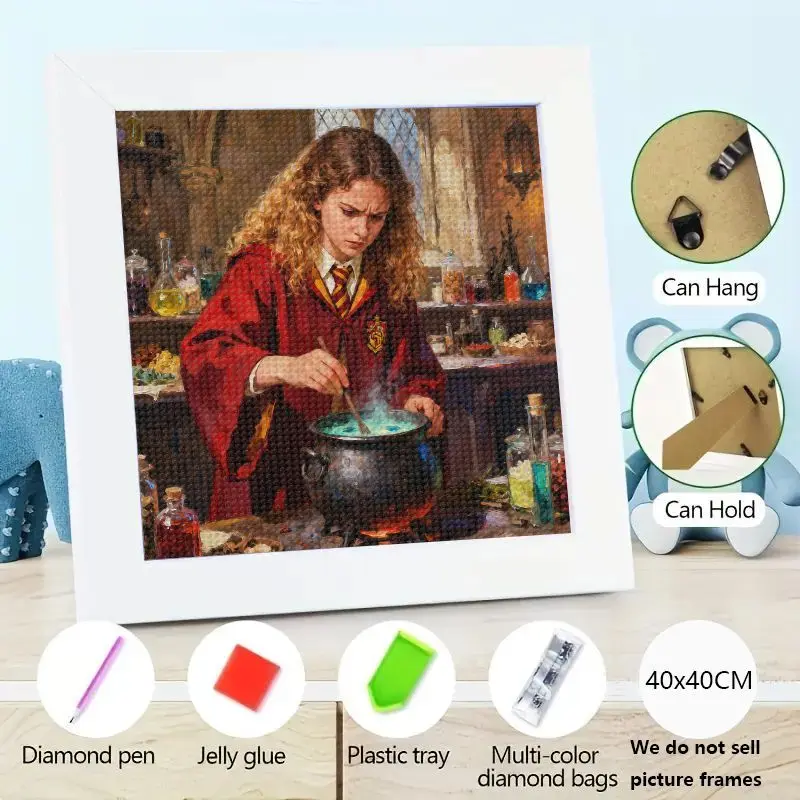 

1 комплект 5D DIY алмазной живописи, Гарри Поттер Гермиона Грейнджер Potions Class Scene, тема волшебного волшебного мира, полный квадрат дрели