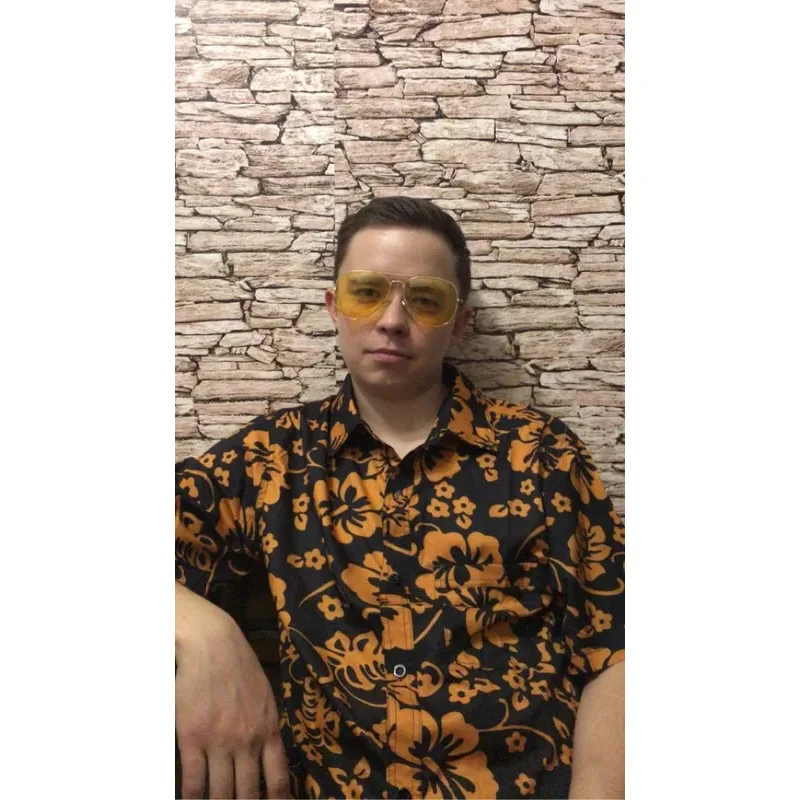 Sky02 Fast Shipping Fear and Loathing in Las Vegas Raoul Duke Short Sleeves Shirts Halloween Party Cosplay Costumes men sum88Ji