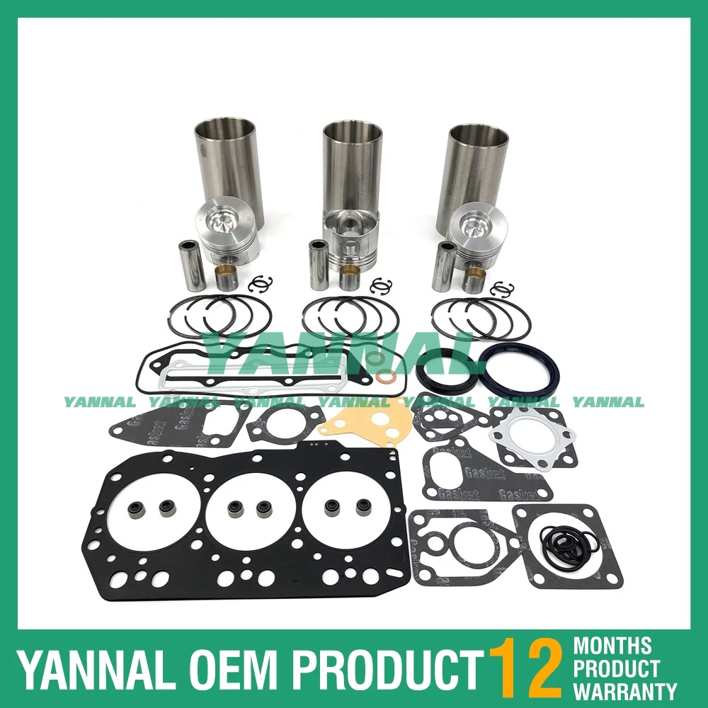 Cylinder Liner Kit With Gasket Set For Yanmar 3TNC80 Excavator Engine Parts