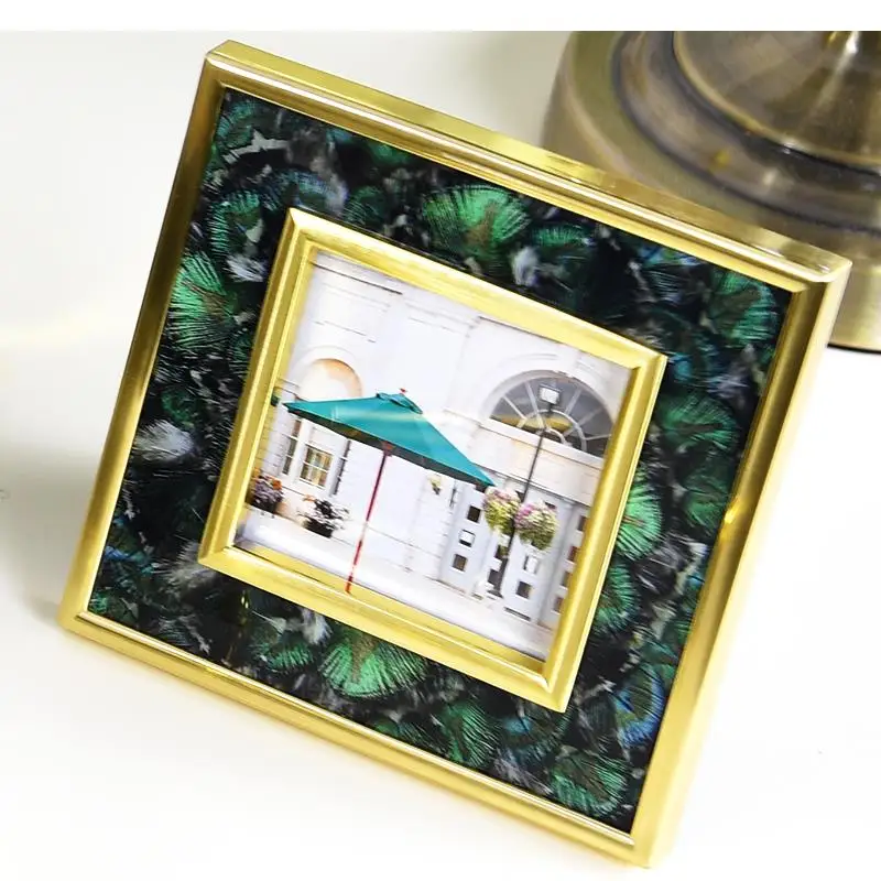 Imagem -03 - Estilo Europeu Golden Stroke Photo Frame Metal Polegada Ornamentos Casa Sala de Estar Acessórios de Decoração