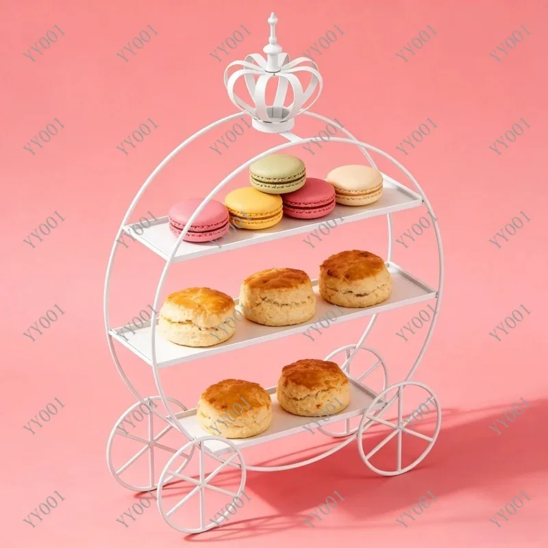 Luxury Gold European Crown Dessert Stand Wedding Cake Display Rack for Afternoon Tea