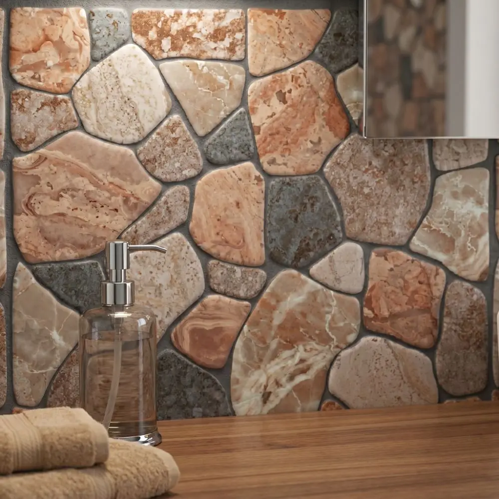 Waterproof 3D Imitation Brick Wall Stickers Lightweight PVC Moisture-proof 3D Faux Brick Wall Panels Vintage Brick Pattern
