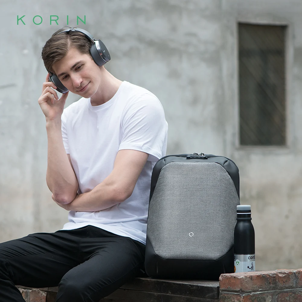 KORIN Anti-Cut Waterproof Smart Backpack Laptop Bag With USB Charging Port Travel Casual Daypack Business Dropshipping Wholesale