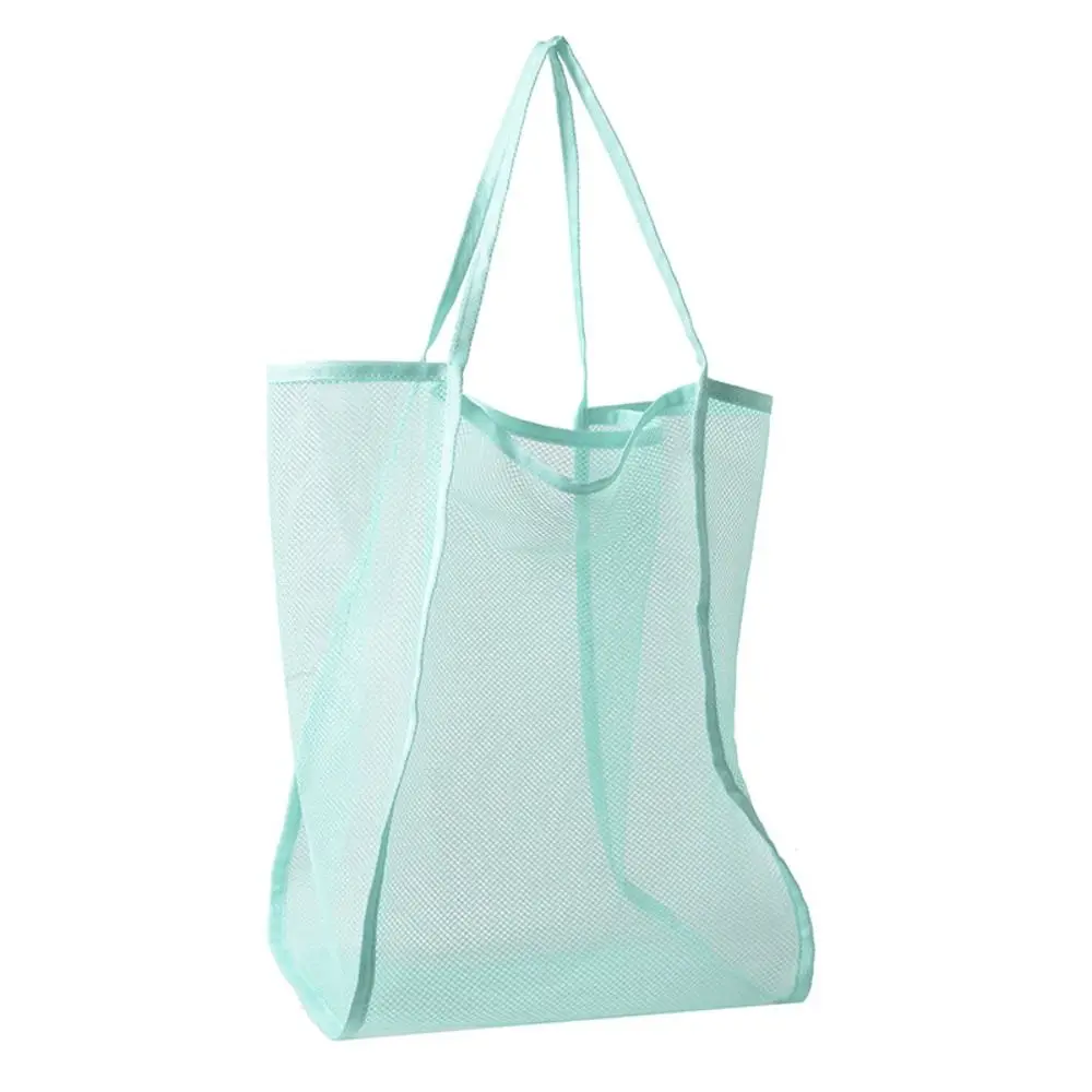 Fashion Large Capacity Beach Bag Solid Color Sports Transparent Mesh Bag Shoulder Pouch New Style Tote Handbag Girls