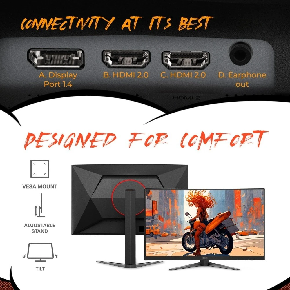

Изогнутый безрамочный игровой монитор FHD 1080p 240Гц 280Гц DP 1500R FreeSync HDR с регулировкой по высоте, 3 года гарантии, без мертвых пикселей