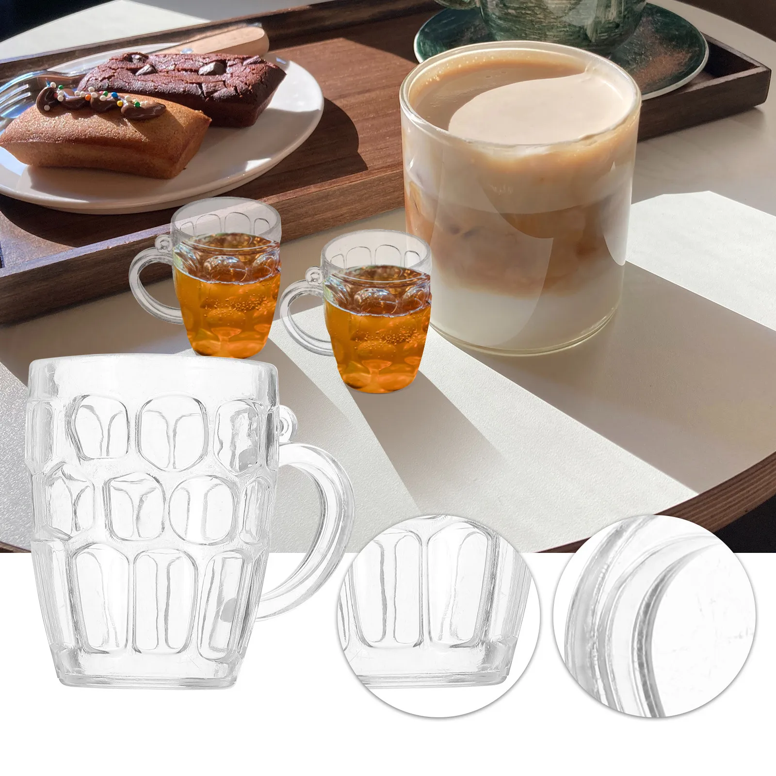

50Pcs Mini Beer Cups Lightweight Reusable Plastic Miniature Beer Glasses for Party Favors Wedding Decor Barbecue Picnic
