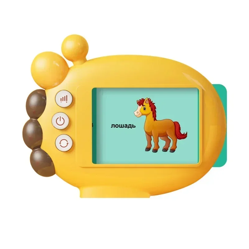 新しい子供向け早期教育キリンカードリーダー、60枚のカード学習コンテンツ、学生用おもちゃ、アルファベット