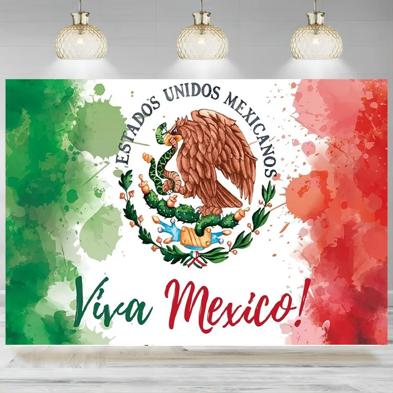 Mexico Backdrop Banner September 16th Independence Day Party Photography Background Wall Party Decoration